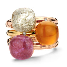 Laden Sie das Bild in den Galerie-Viewer, Mini Sweety Ring 750 Rosegold Orange Agate Sunset 20R93RSQARANMPBRDBR
