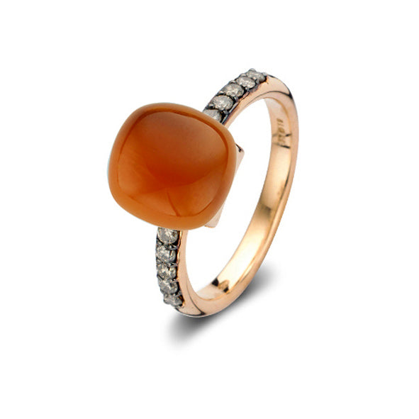 Mini Sweety Ring 750 Rosegold Orange Agate Sunset 20R93RSQARANMPBRDBR